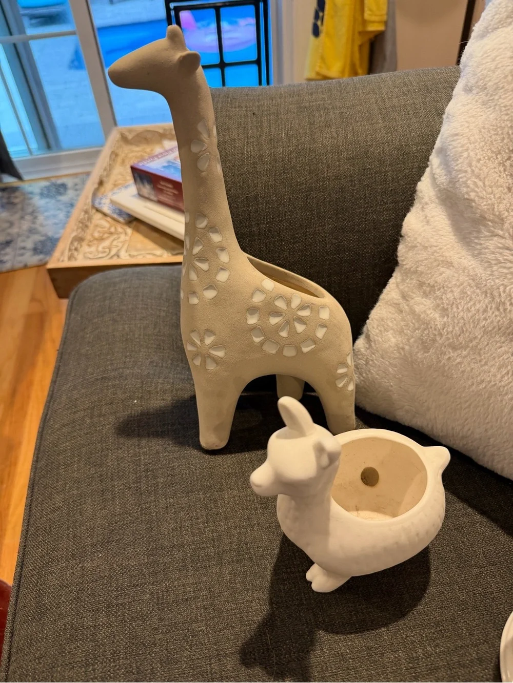 Neutral Ceramic Giraffe Accent Planter - Home Accents